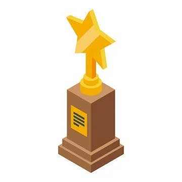 Gold cup skill icon isometric vector. Level training Illustrazione stock
