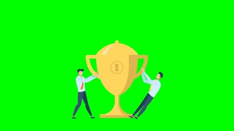 Gold cup trophy symbol, team support, work. Victory, competition, duel, fight Stock-Footage 336045359