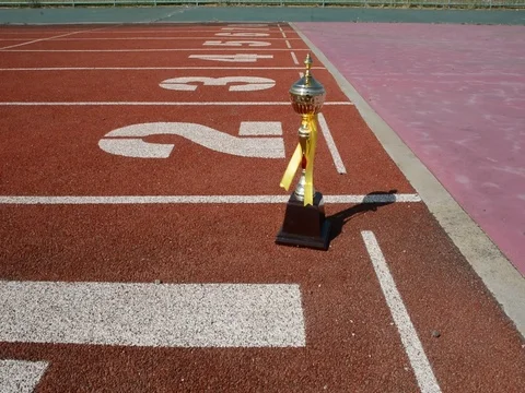 Gold cup winner, track running Stock Footage 84784980