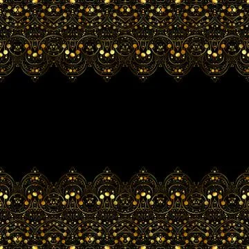 Gold curl vector frieze Stock Illustration