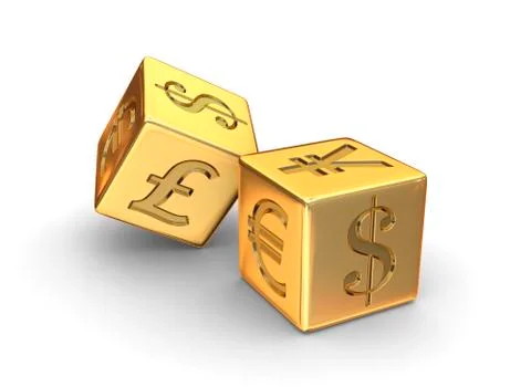 Gold currency dice Stock Illustration
