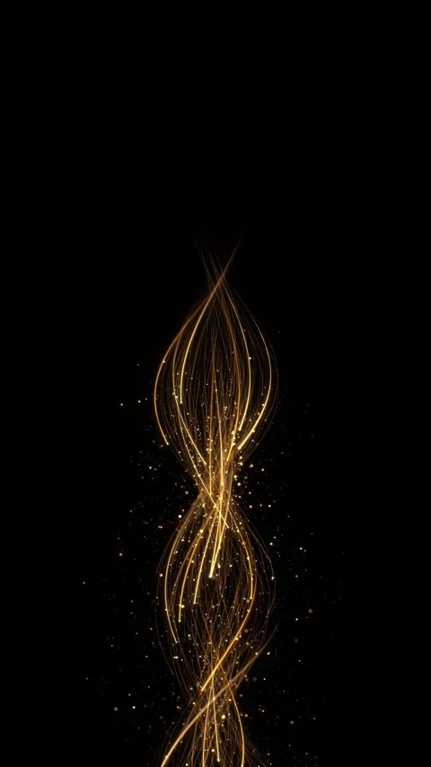 Gold curved light line, rope, tape. Smooth festive gold line with light effects. Stock Footage 341913264