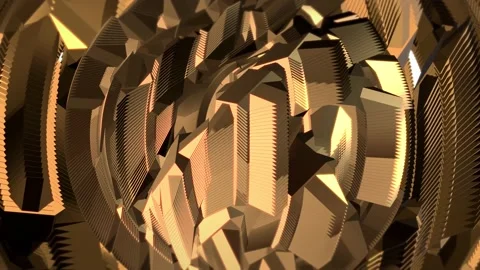 Gold Cybernetic Sphere Stock Footage 228679109