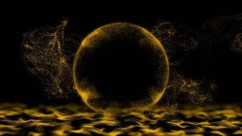 Gold cycle cyber background. Stock Footage 110629320