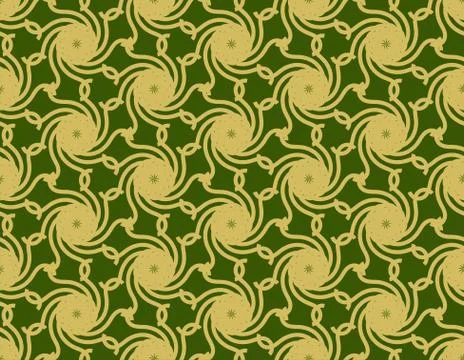 Gold cyclone on green pattern Illustrazione stock