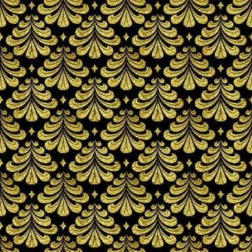 Gold Damascus pattern Illustrazione stock