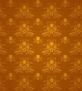 Gold Damask Pattern Stock Illustration