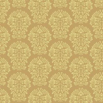Gold Damask Pattern Stock Illustration