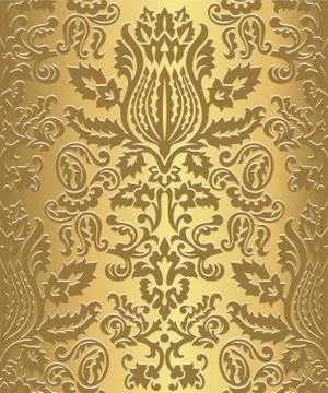Gold Damask Wallpaper Pattern Stock Illustration