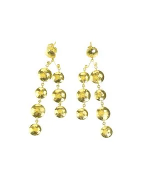 Gold dangle earrings Foto stock