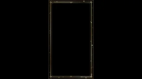 Gold deco frame overlay with animated particles and glowing light effects g.. Stock Footage 337561520