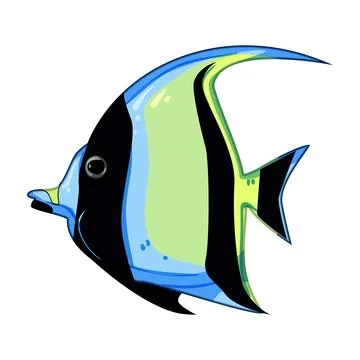 Gold decorative fish cartoon vector illustration Stock Illustration