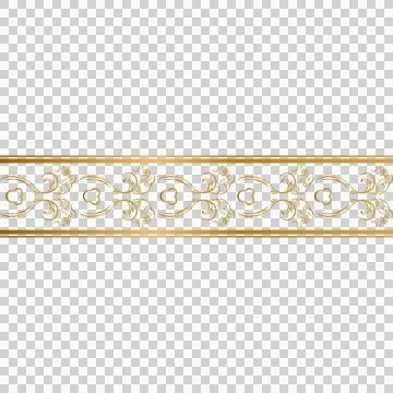 Gold decorative pattern border floral art isolated eps 10 Illustrazione stock
