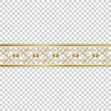 Gold decorative pattern border floral art vector eps 10 Illustrazione stock
