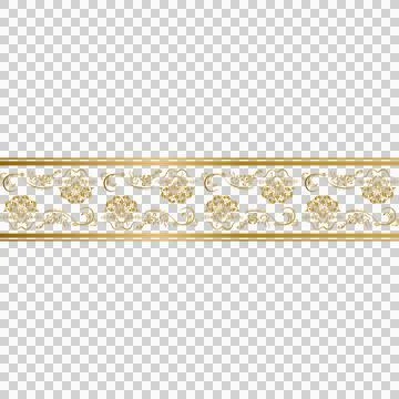 Gold decorative pattern border floral art design eps 10 Illustrazione stock
