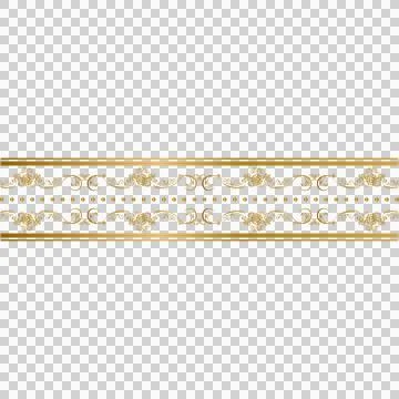 Gold decorative pattern border floral art element eps 10 Illustrazione stock