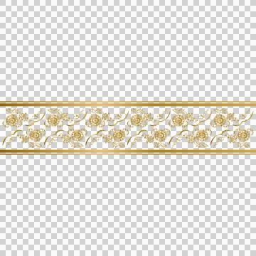 Gold decorative pattern border floral art graphic eps 10 Stock Illustration