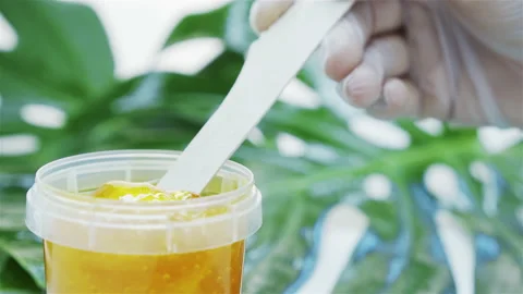 Gold depilatory wax Stock Footage 144006059