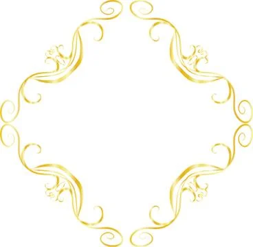 Gold Diamond antique pattern frame Stock Illustration