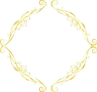 Gold Diamond antique pattern frame Stock Illustration