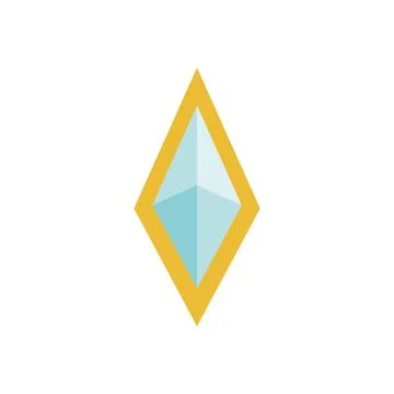 Gold Diamond Crystal Gem. Vector Stock Illustration
