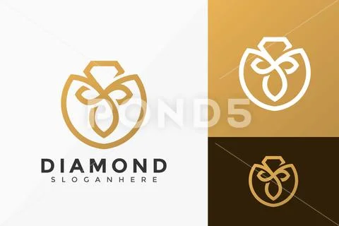 gold diamond logo. Diamond silhouette Vector illustration Stock Vector |  Adobe Stock