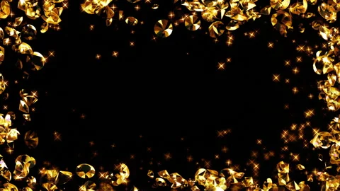 Gold diamond particle side loop background animation Vídeos de archivo 146378134