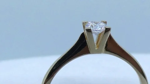 Gold diamond ring Video stock 124697854