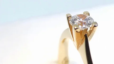 Gold diamond ring Stock Footage 124697973
