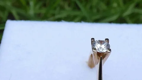 Gold diamond ring Stock Footage 124698002