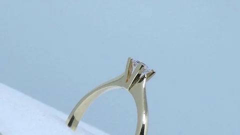 Gold diamond ring Stock Footage 124698027