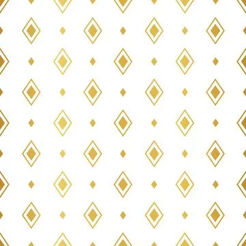 Gold diamond shape seamless background Stock Illustration