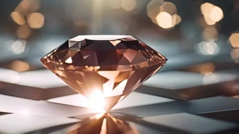 Gold diamond in super slow motion moving Stock Footage 266224942
