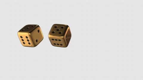 Gold Dice Alpha Channel Stock Footage 205948428