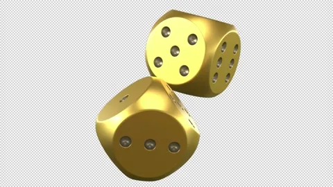 Gold Dices rotating - 3d render looped with alpha channel. Stock Footage 167536497