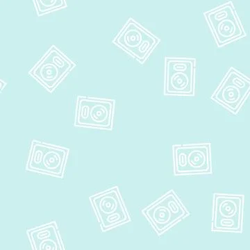 Gold disc line vector seamless pattern flat Stock Illustration