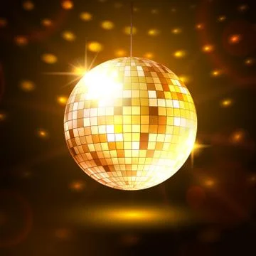 Gold disco ball Stock Illustration