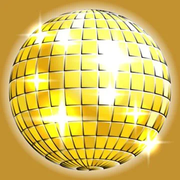 Gold disco ball Stock Illustration