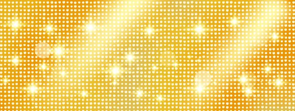 Gold disco panel with a fine sequin grid and sweeping diagonal spotlights. 스톡 일러스트