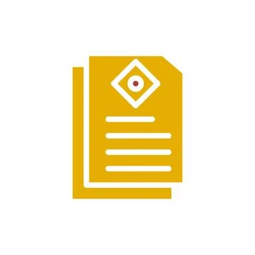 Gold Document Icon. Concept of file, report, or document. Stock Illustration
