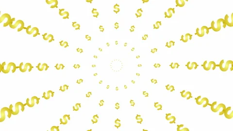 Gold dollar circles white Video stock 228302743