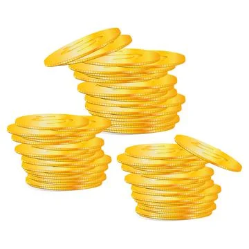 Gold dollar coins. Stock Illustration