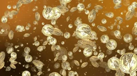 Gold Dollar Coins Infinity Loop Stock-Footage 8836714