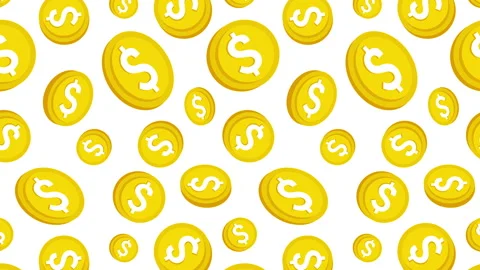 Gold dollar coins pattern Stock Footage 262609050
