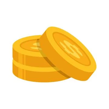 Gold Dollar Coins Stack Vector Illustration for Finance and Business Concept Stock Illustration