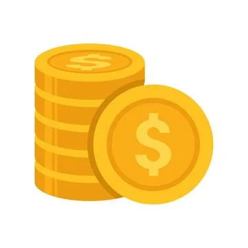 Gold Dollar Coins Stack Vector Illustration for Finance and Business Concept Stock Illustration