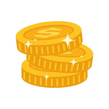 Gold Dollar Coins Stack Vector Illustration for Finance and Business Concept Stock Illustration