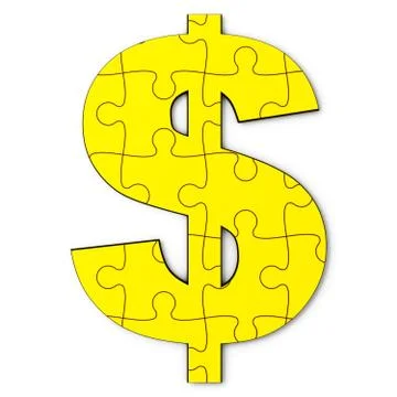 Gold dollar puzzle Stock Illustration