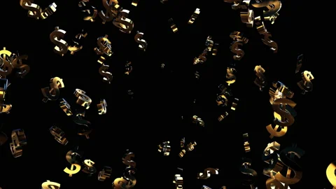 Gold dollar sign particle loop animation Stock Footage 160946331