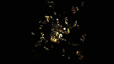 Gold dollar sign particle loop animation Stock Footage 160946393